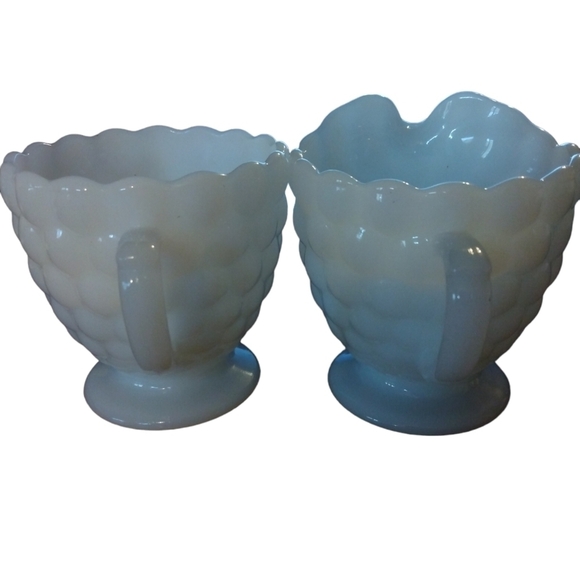 Vintage Anchor Hocking Bubble Milk Cream & Sugar Glass Set - Picture 5 of 6